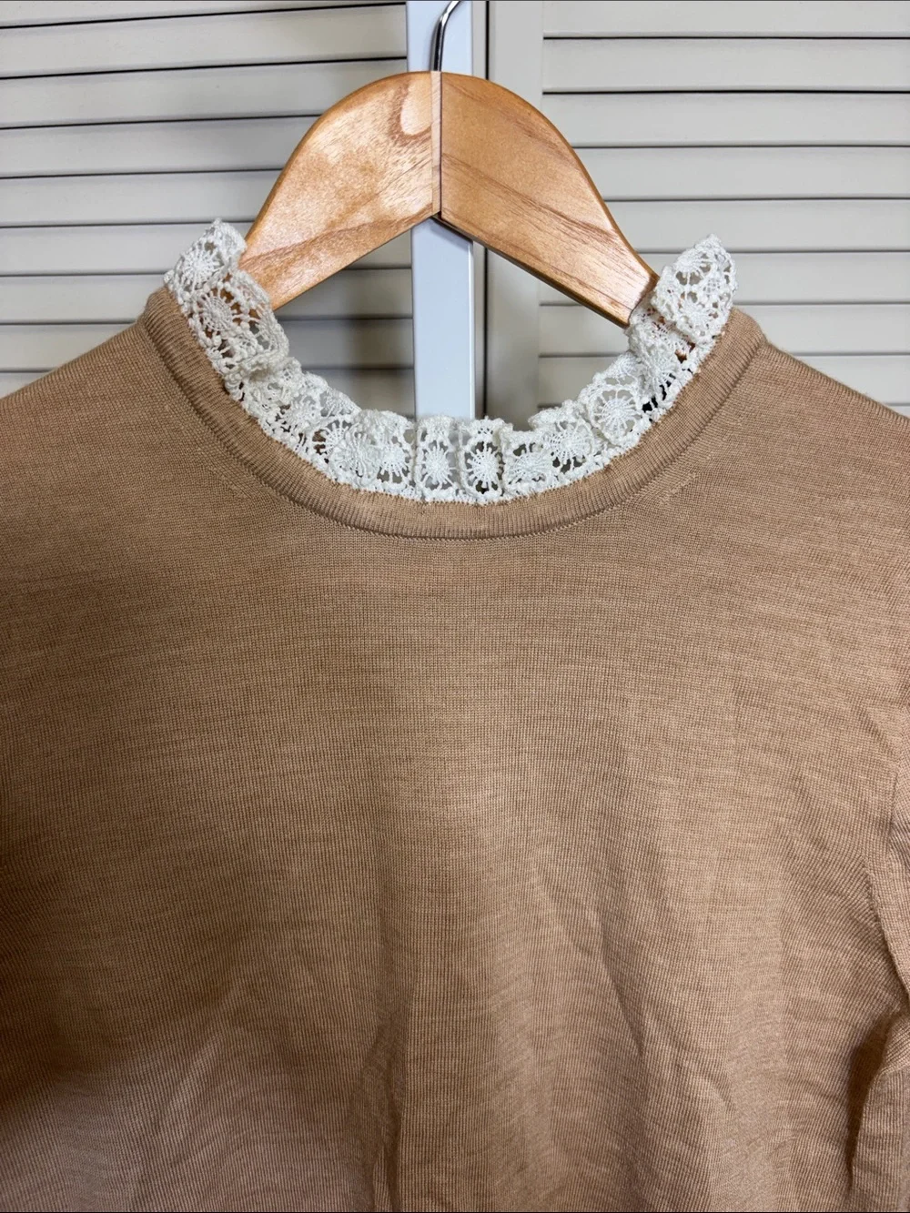 NWT J. Crew Women's Tippi Sweater with Lace Collar Detail Small